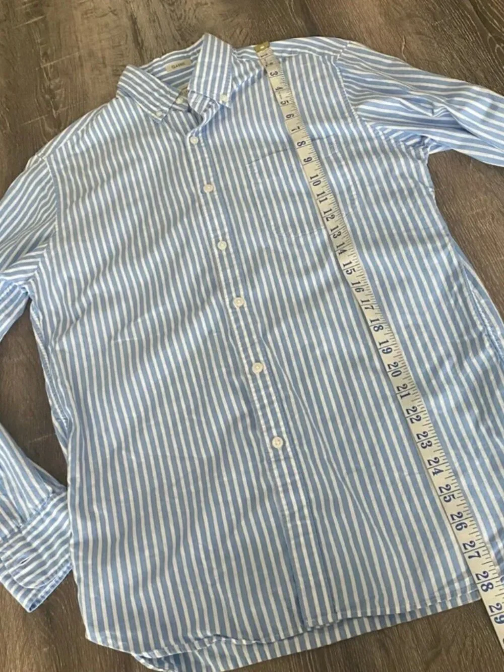 J. Crew Classic White & Blue Striped Button Down Shirt Men's Small